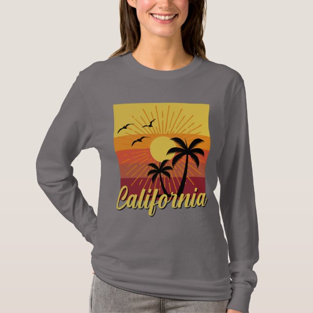 Diseño de California - Camiseta básica de manga la (Anverso)