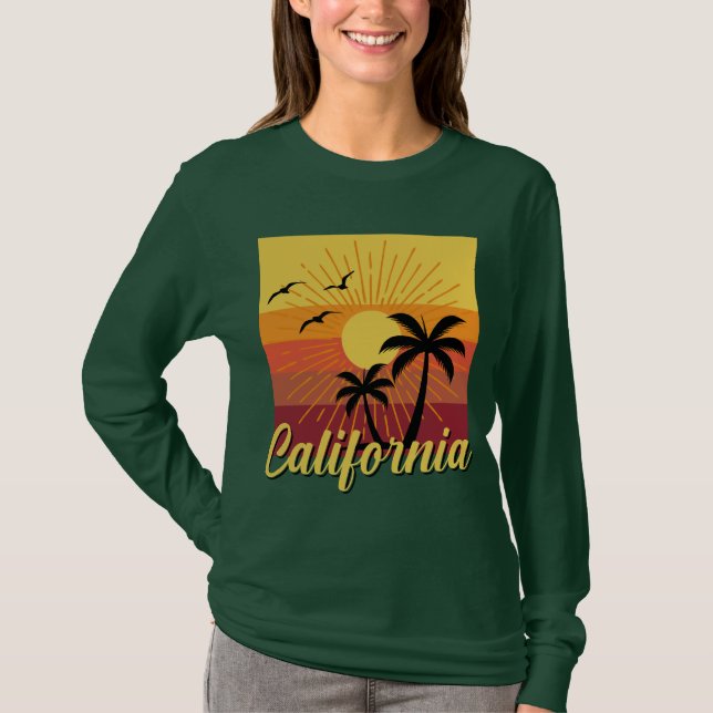 Diseño de California - Camiseta básica de manga la (Anverso)