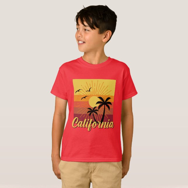 Diseño de California - Camiseta básica para niños (Anverso completo)