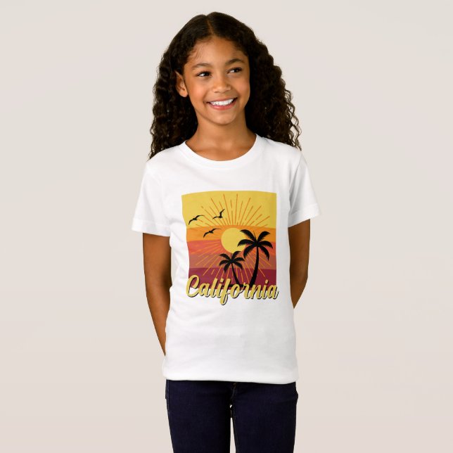 Diseño de California - camiseta fina de Jersey par (Anverso completo)