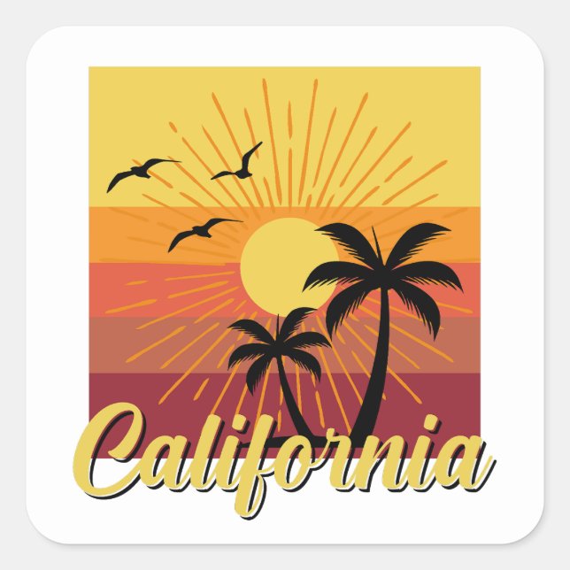 Diseño de California - Pegatinas cuadrados (Anverso)