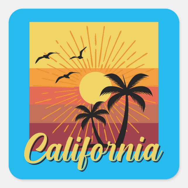 Diseño de California - Pegatinas cuadrados (Anverso)