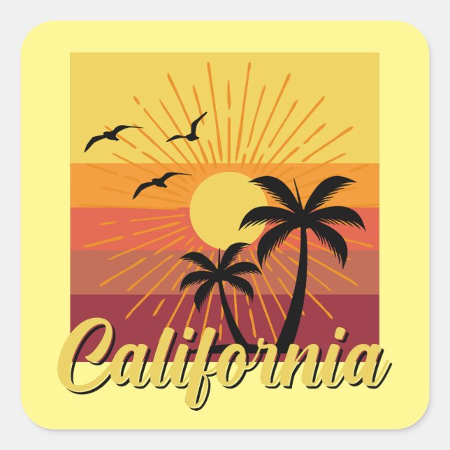 Diseño de California - Pegatinas cuadrados (Anverso)