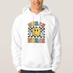 Diseño de camisa a cuadros sonriente de enfermera 