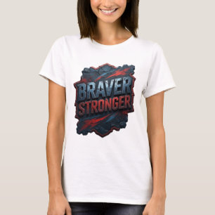 Diseño de camisa BRAVER STRONGER de plata elegante