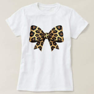 Diseño de camisa con lazo de estampado de leopardo