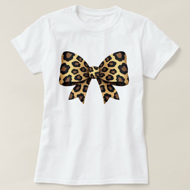 Diseño de camisa con lazo de estampado de leopardo (Diseño del anverso)