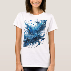 Diseño de camisa de agua salpicada de plata elegan