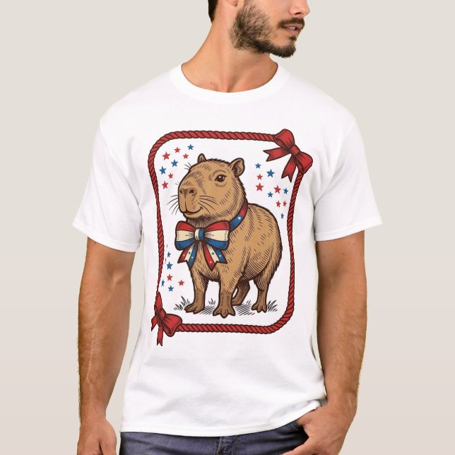Diseño de camisa de corbata de lazo de capibara pa (Anverso)