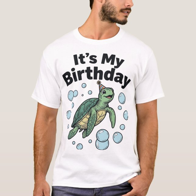 Diseño de camisa de cumpleaños de tortuga marina_1 (Anverso)