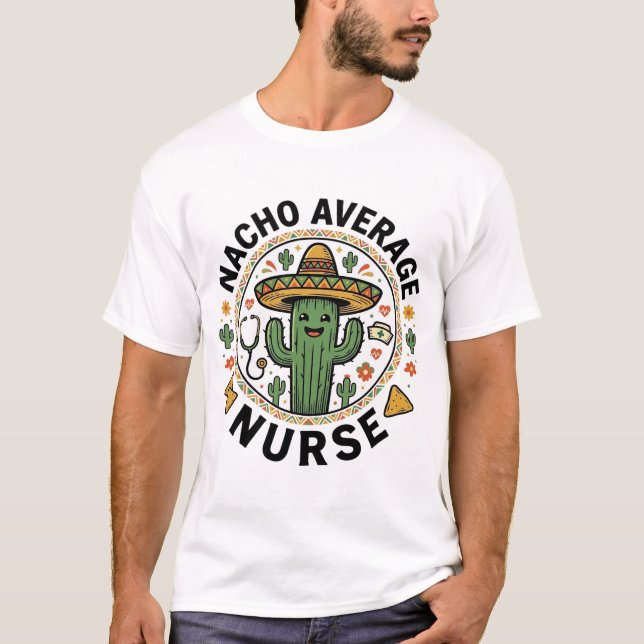 Diseño de camisa de fiesta de cactus de enfermera  (Anverso)