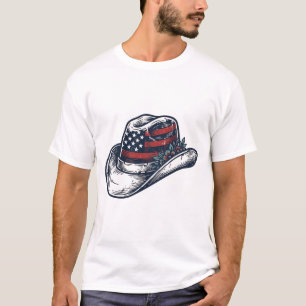 Diseño de camisa de flor de sombrero de vaquero pa