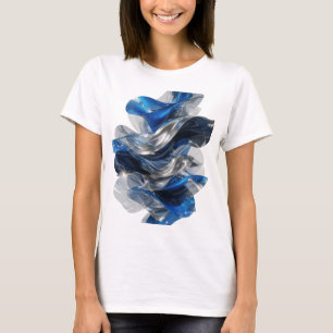 Diseño de camisa de Olas Azules y Plateadas Snappy