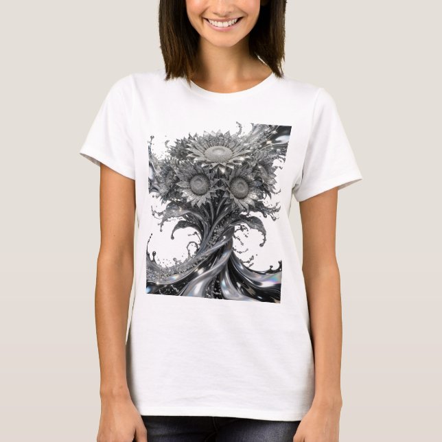 Diseño de camisa Sharp Silver WATER FLOWERS (Anverso)