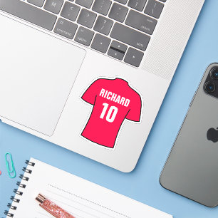 Diseño de camisas de fútbol en rojo. pegatina