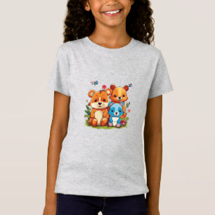 Diseño de camiseta animal para niños juguetones
