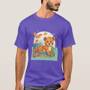 Diseño de camiseta animal para niños juguetones