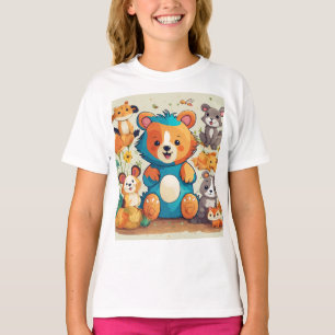 Diseño de camiseta animal para niños juguetones
