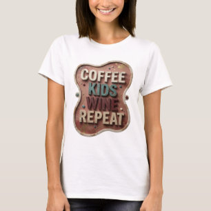 Diseño de camiseta Artística Verde Café NIÑOS VINO