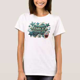 Diseño de camiseta azul turquesa hermoso BEBER SON