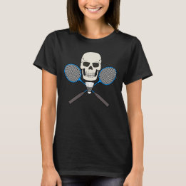 Diseño de camiseta BADMINTON SKULL Pirate Jolly Ro