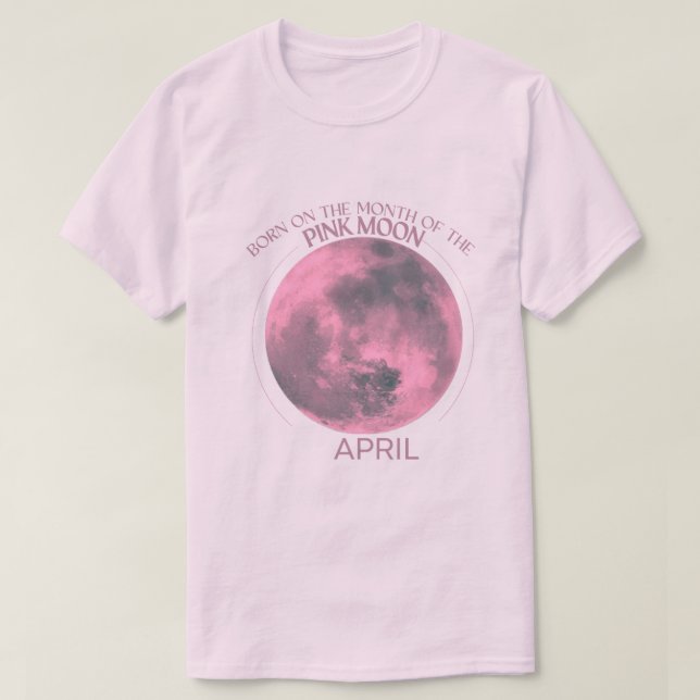 Diseño de camiseta Birth Moon |Abril |Luna Rosa (Diseño del anverso)