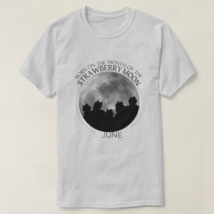 Diseño de camiseta Birth Moon  Junio  Fresa Moon