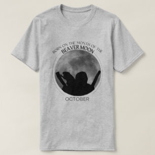 Diseño de camiseta Birth Moon  Octubre  Beaver Moo