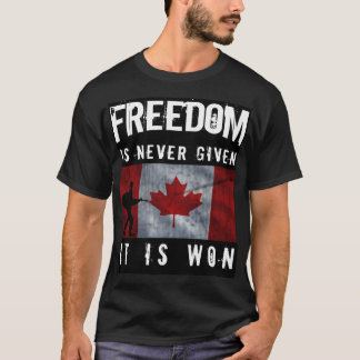 Diseño de camiseta canadiense de libertad.