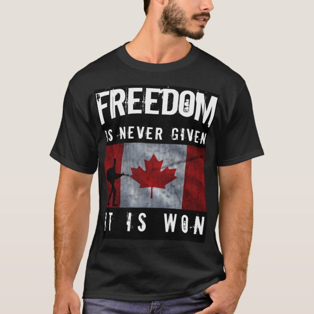 Diseño de camiseta canadiense de libertad. (Anverso)