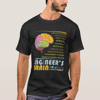  Diseño de camiseta cerebral del ingeniero Guay