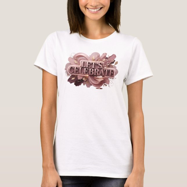 Diseño de camiseta Classic Red LET'S CELEBRATE (Anverso)
