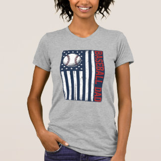 Diseño de camiseta con bandera de papá de béisbol