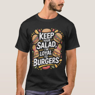 Diseño de camiseta con cita de amante de hamburgue