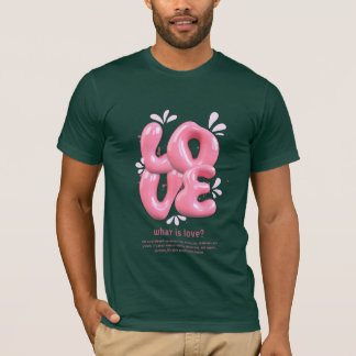 Diseño de camiseta con cita de amor en 3D rosa