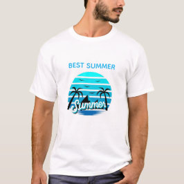 Diseño de camiseta con estética retro de verano