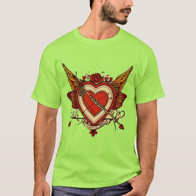 Diseño de camiseta con flecha de amor de Cupido (Anverso)