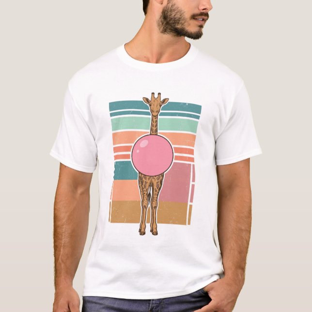 Diseño de camiseta con grabado de chicle de jirafa (Anverso)