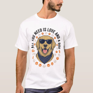 Diseño de camiseta con huella de pata de Retriever