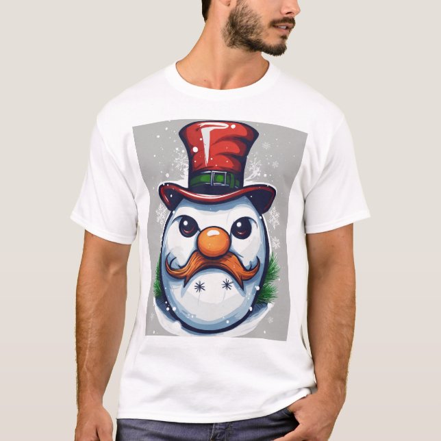 Diseño de camiseta con logo de Navidades de Snowma (Anverso)