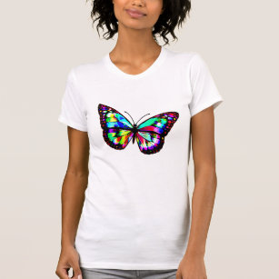 Diseño de camiseta con mariposa de naturaleza suav