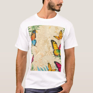 Diseño de camiseta con mariposa en la brisa de ver