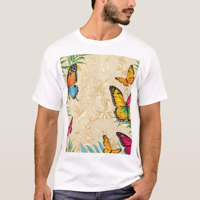 Diseño de camiseta con mariposa en la brisa de ver (Anverso)