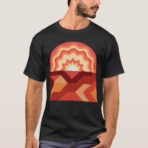 diseño de camiseta con patrón de onda de puesta de