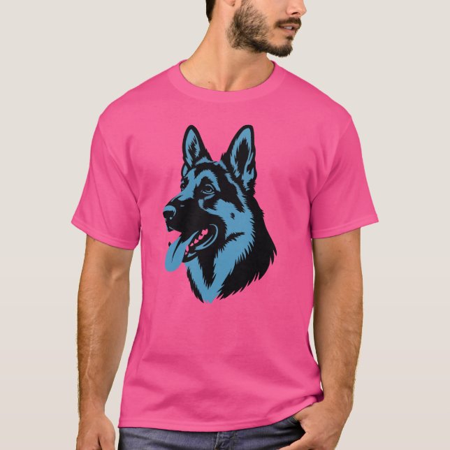 Diseño de camiseta con silueta de perro (Anverso)