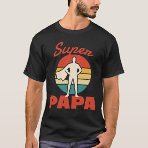 diseño de camiseta con silueta de super papá héroe