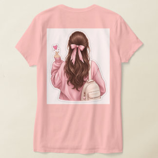 Diseño de camiseta con sticker de chica selfie kaw