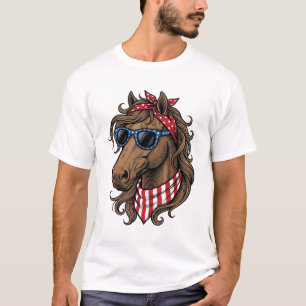 Diseño de camiseta con vector de cabeza de caballo