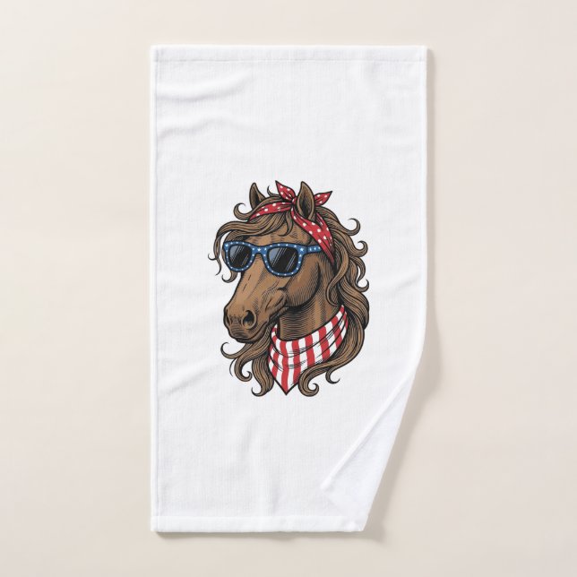 Diseño de camiseta con vector de cabeza de caballo (Toalla de mano)