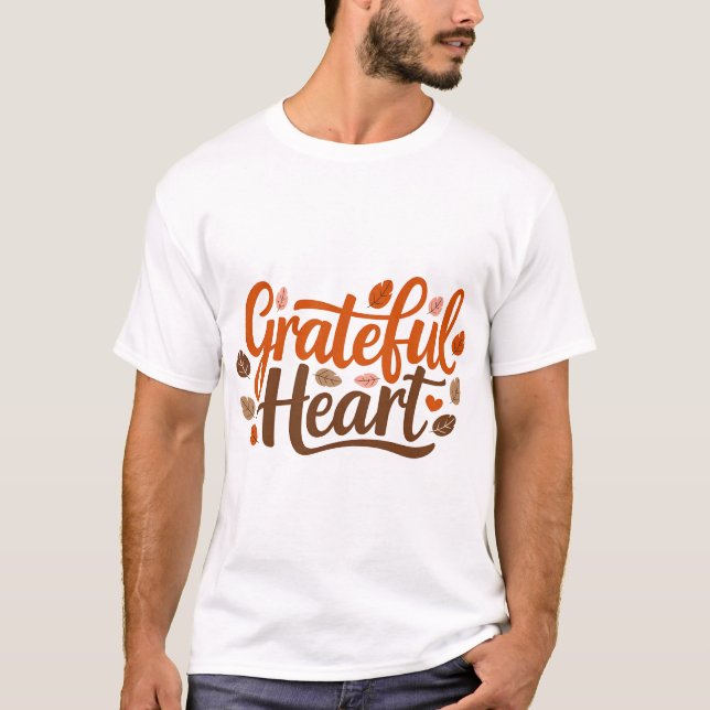 diseño de camiseta corazón agradecido (Anverso)